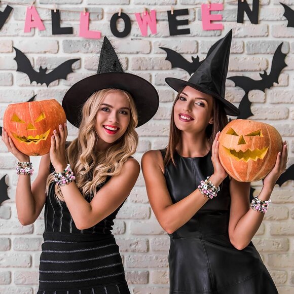 56 Pcs Halloween Beaded Bracelets Set for Women Unisex Spooky Charm Accessories - Picture 5 of 6